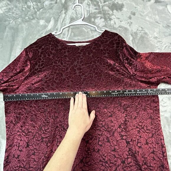 Vtg Velvet Burnout top Womens plus Sz 22/24 2x Y2K Goth Vampire Whimsigoth USA - Picture 5 of 10